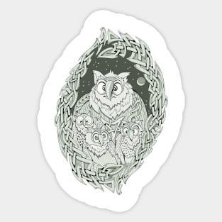 Fantastic owls family Sticker